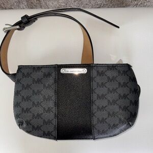 Michael Kors Black Belt Bag with Signature Monogram